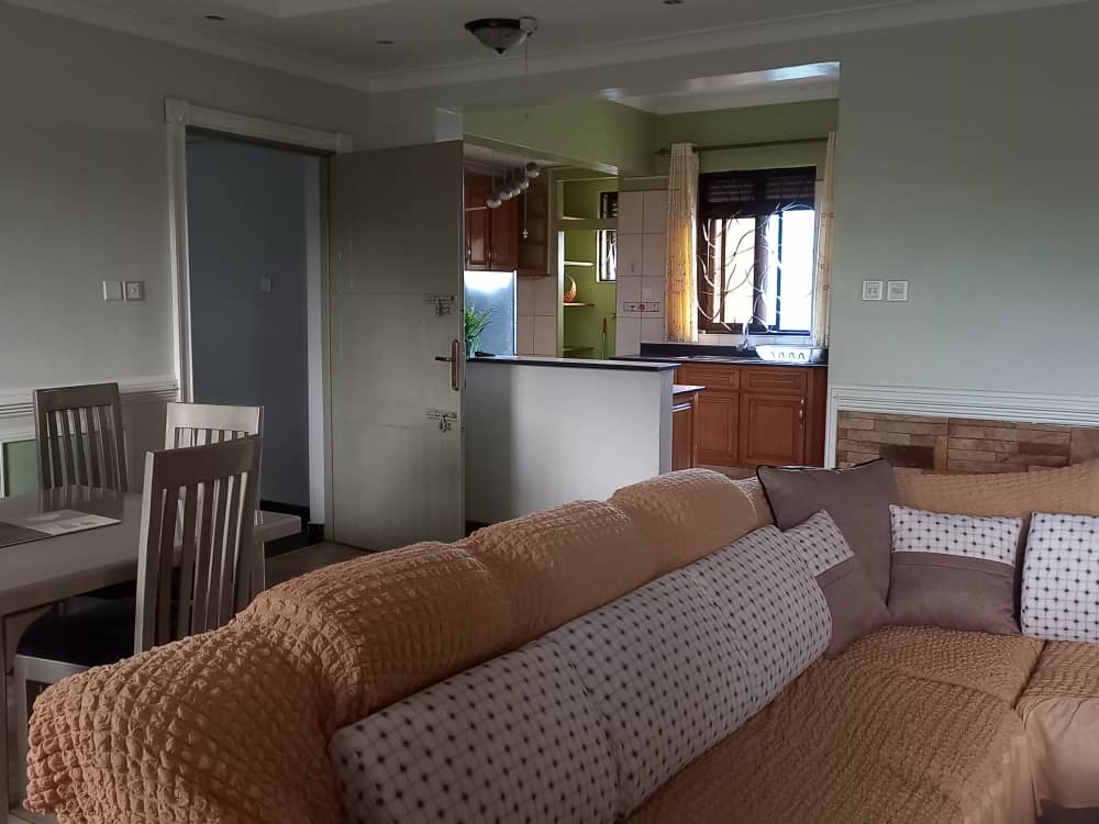 Furnished short stay apartment living room in Makindye Kampala with modern amenities
